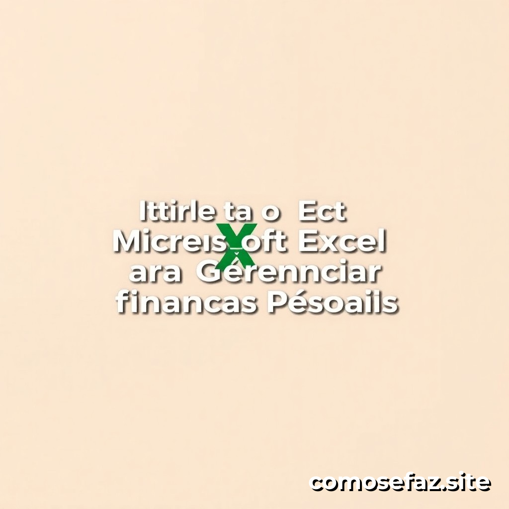 Aprenda a Utilizar o Microsoft Excel para Gerenciar Finanças Pessoais