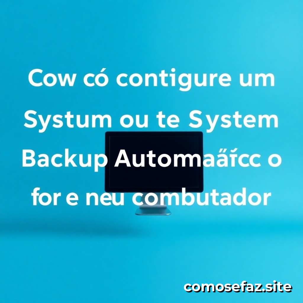 Como Configurar um Sistema de Backup Automático para o Meu Computador