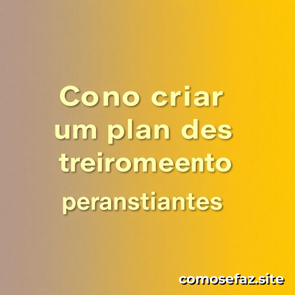Como criar um plano de treinamento físico personalizado para iniciantes