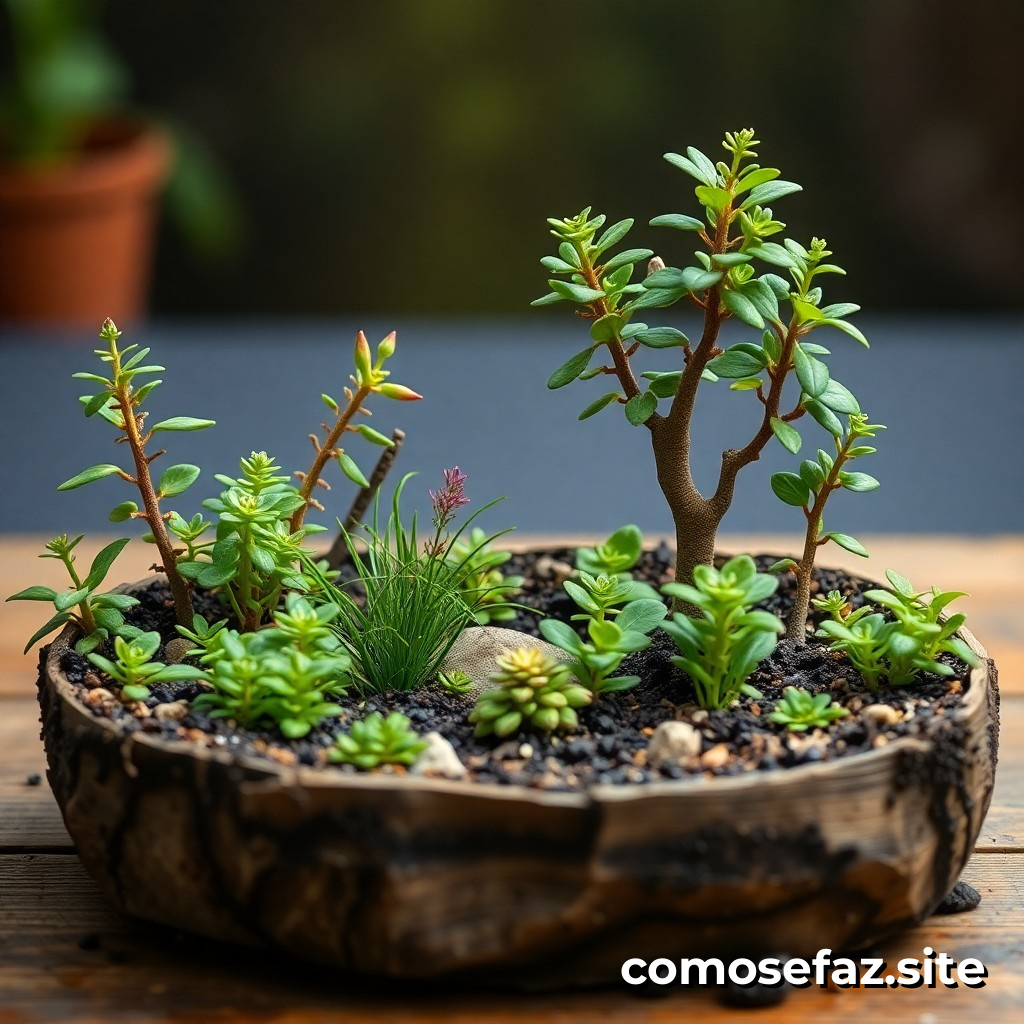 Como criar um terrário de miniatura com plantas e materiais reciclados