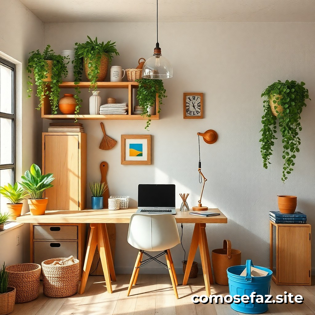 Como criar un espacio de trabajo DIY en casa con materiales reciclados