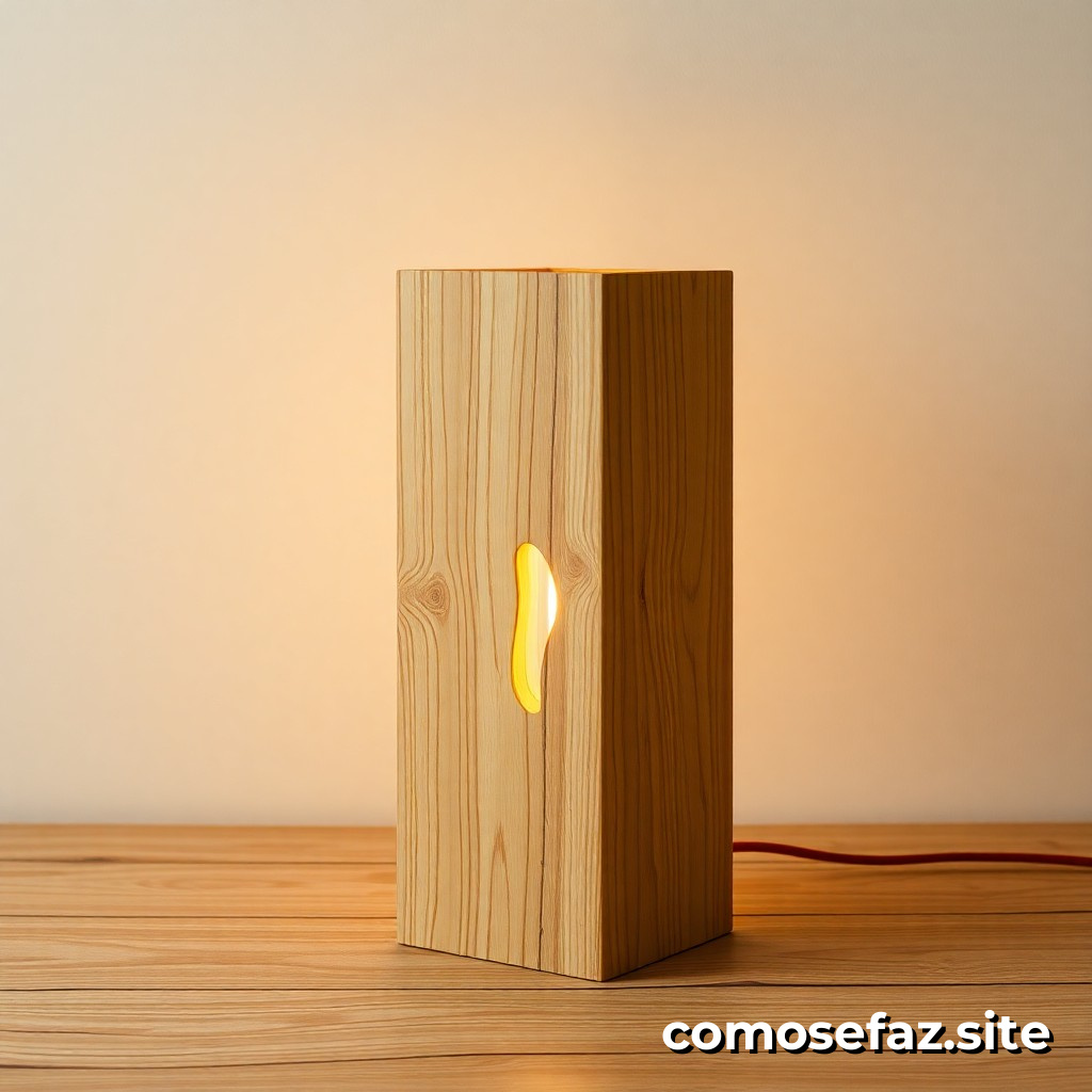 Como fazer um lampião de madeira reciclada com iluminação LED