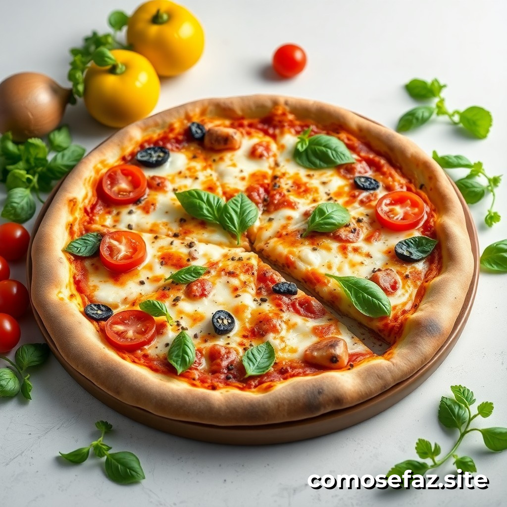 Como fazer um pizza caseira com ingredientes frescos e saudáveis