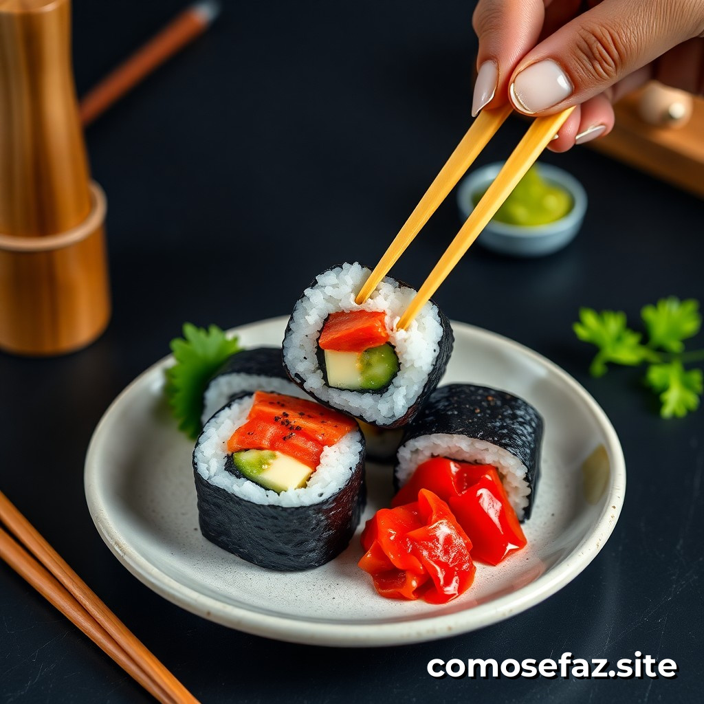 Como fazer um sushi caseiro sem precisar de um bambu
