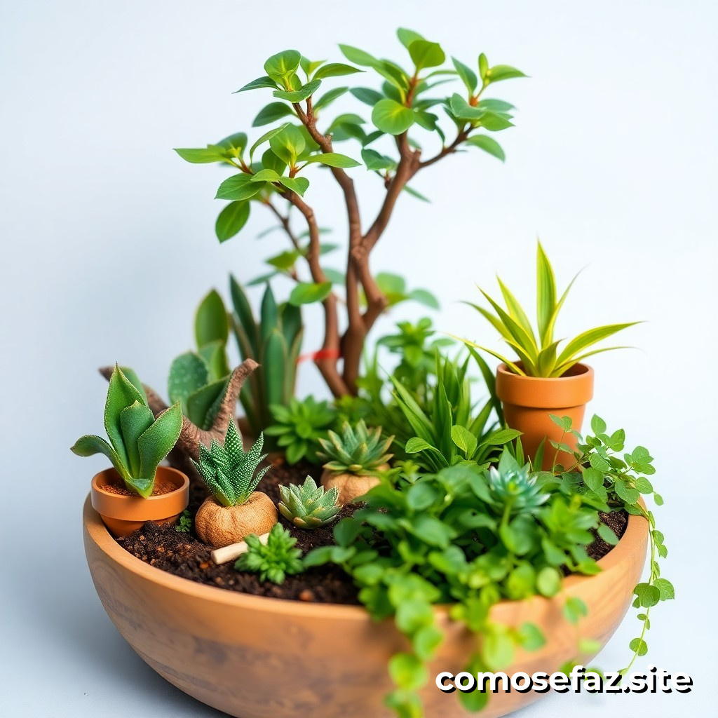 Como Fazer um Terrário Miniatura com Plantas e Decorações