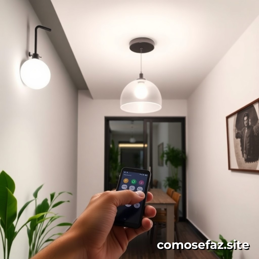 Como instalar um sistema de iluminação inteligente com controle remoto para minha casa