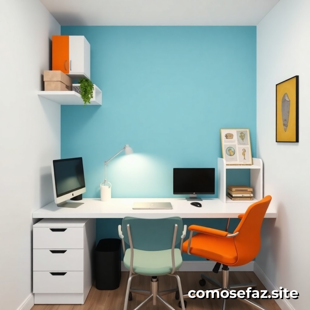 Como organizar um espaço de trabalho eficiente em um quarto pequeno