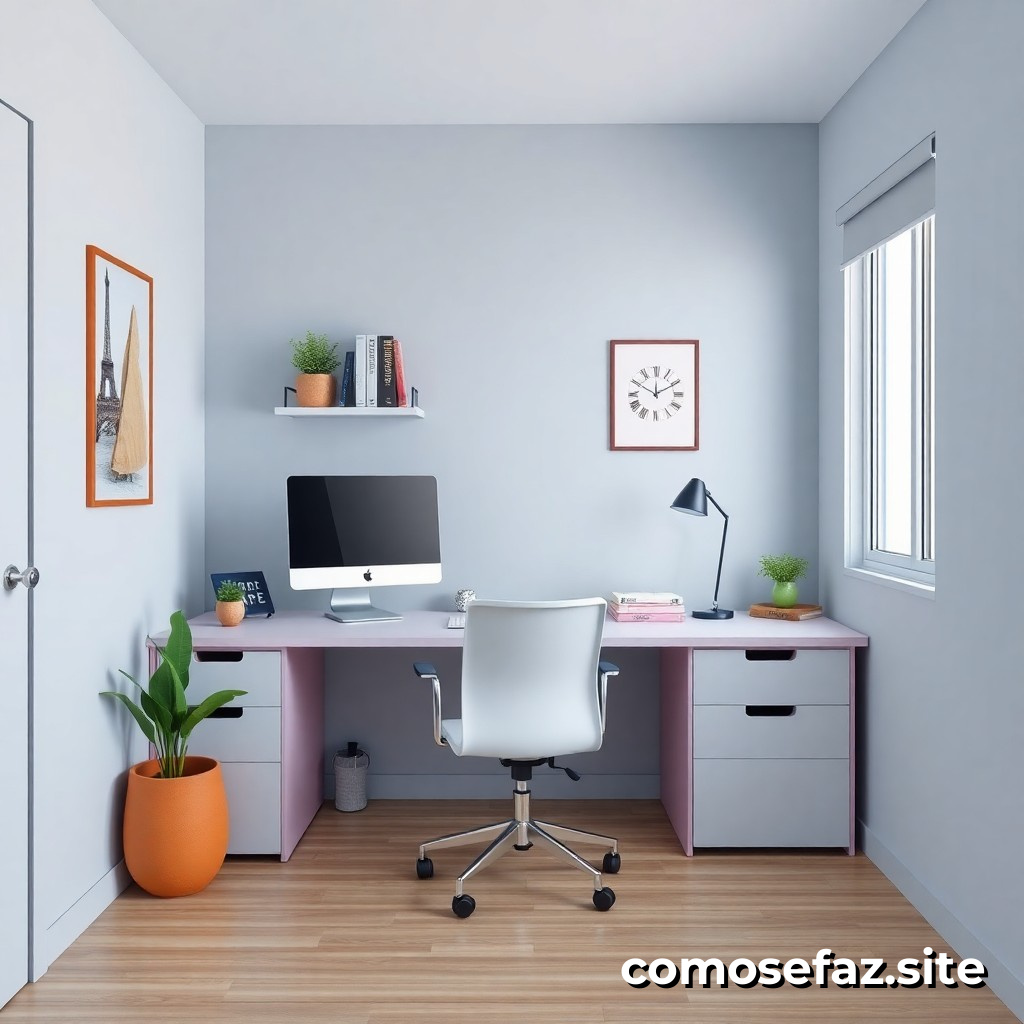 Como Organizar um Espaço de Trabalho Eficiente em um Quarto Pequeno com Mobiliário Multifuncional