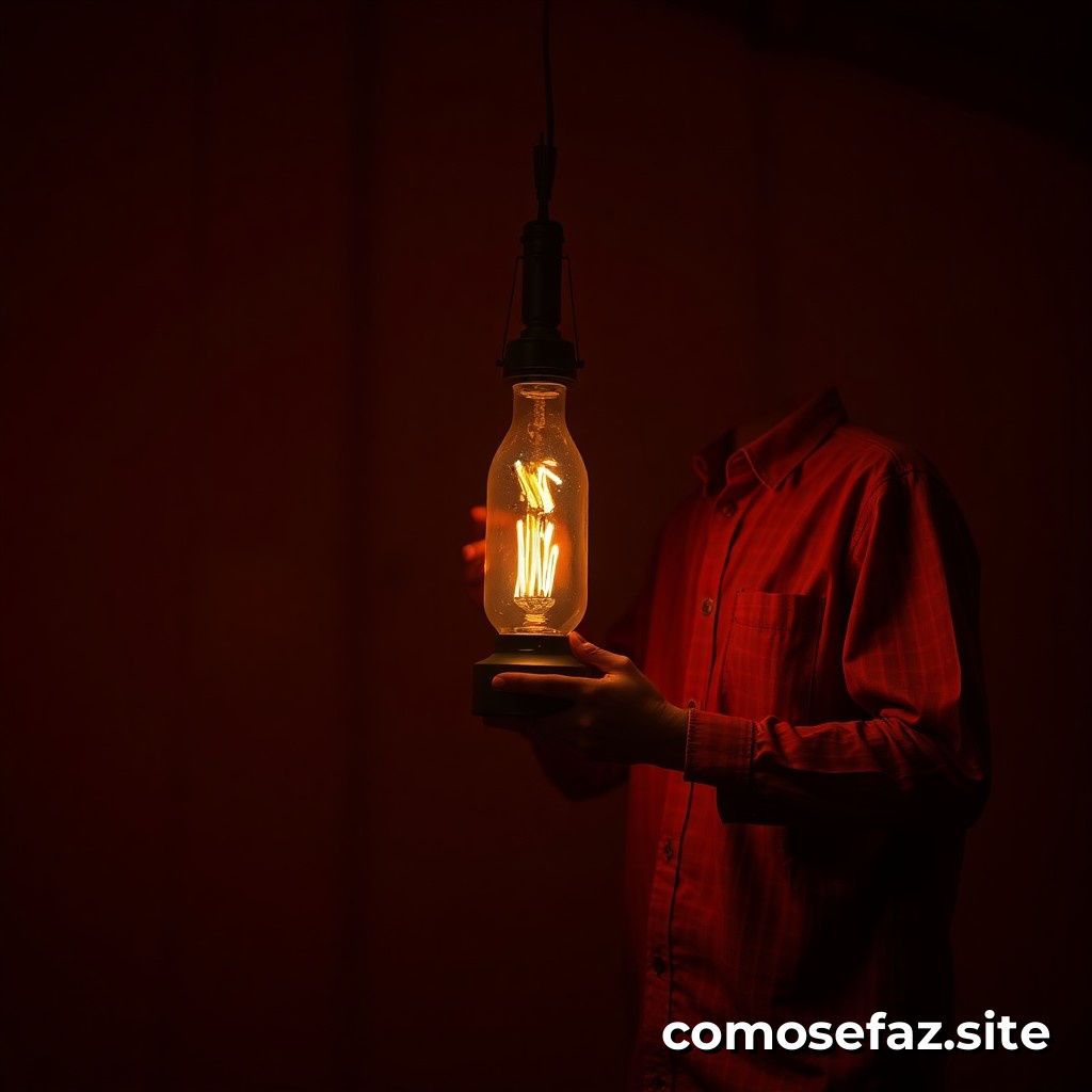 Consertando uma lâmpada queimada em uma instalação elétrica