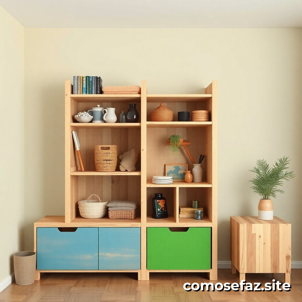 Construcción de un mueble de almacenamiento para mi habitación utilizando materiales reciclados