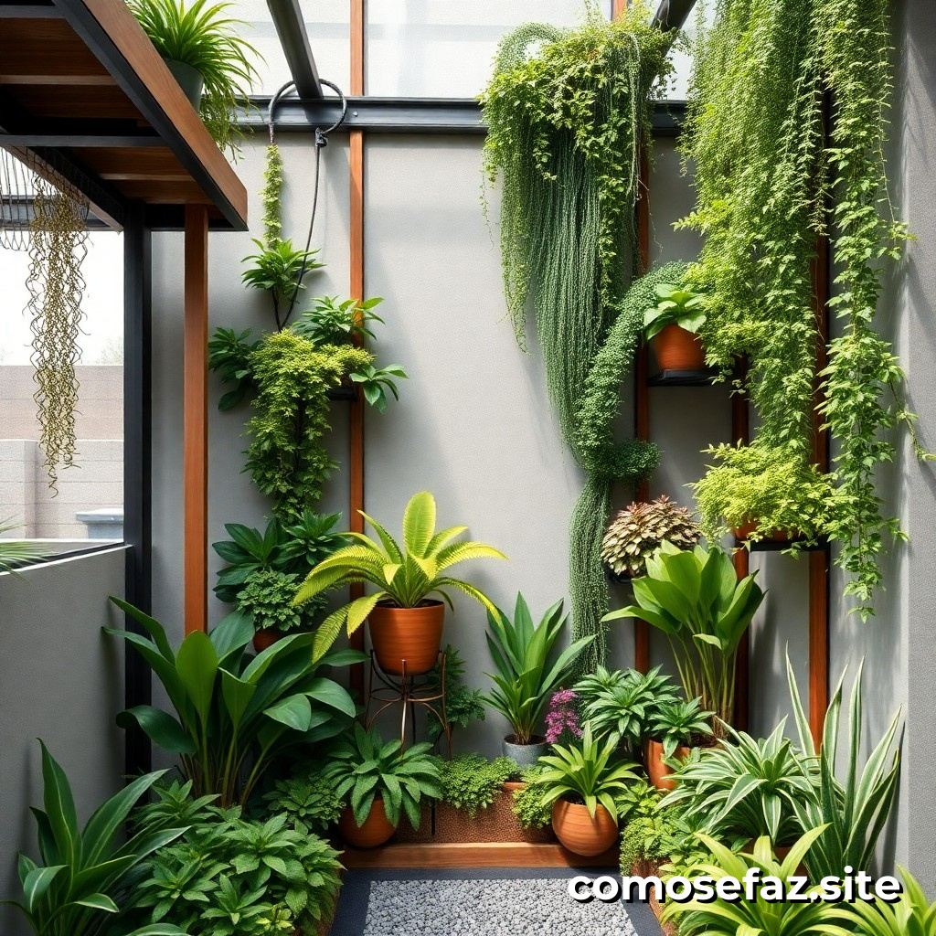 Construcción de un terrario vertical con plantas ornamentales y reciclados