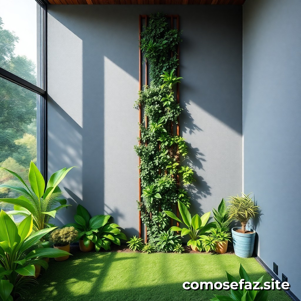 Construindo um jardim vertical em minha casa para purificar o ar e melhorar a estética