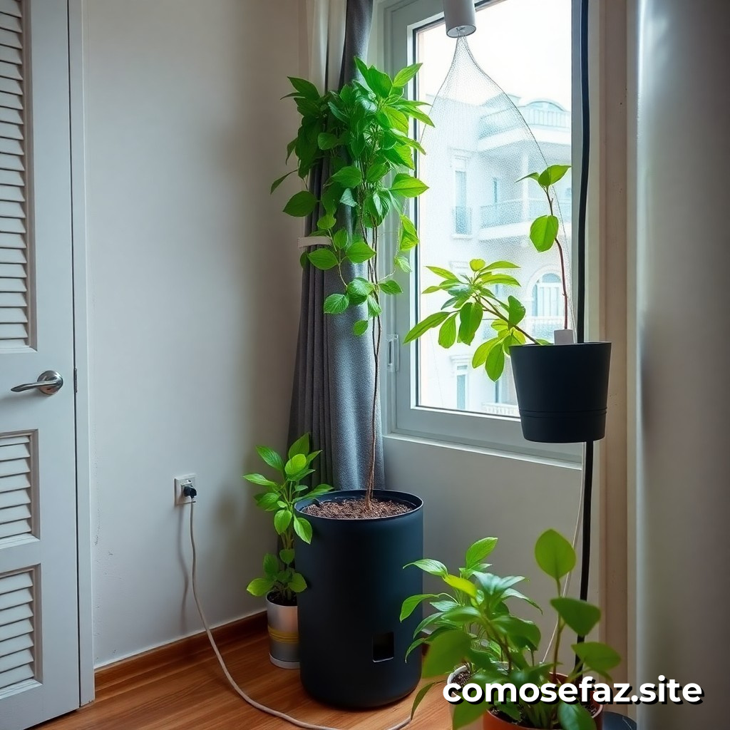 Construindo um sistema de irrigação para plantas em um apartamento pequeno