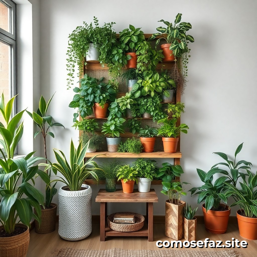 Creando un jardín vertical en mi habitación con materiales reciclados y plantas de bajo mantenimiento