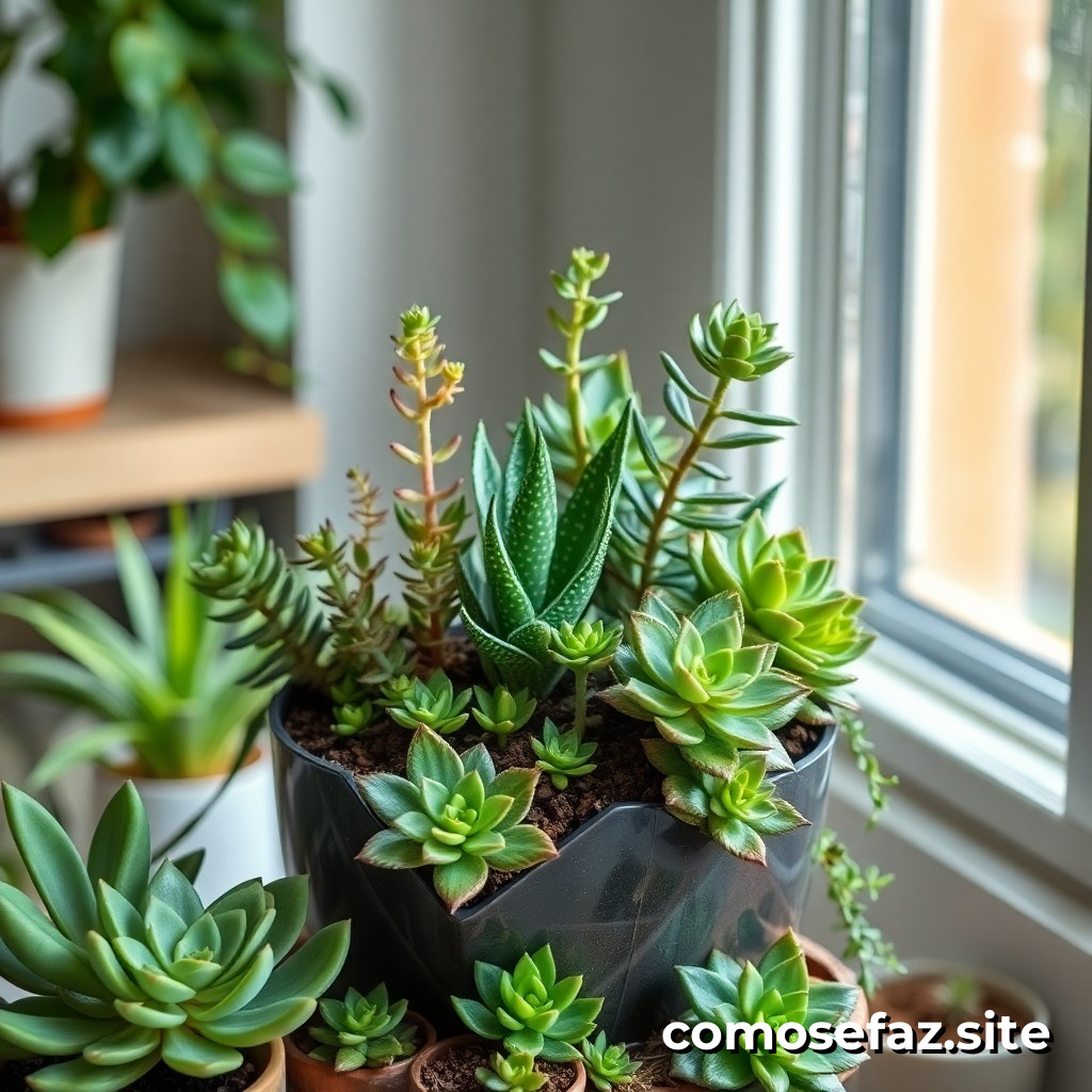 Creando un jardim de succulentas en casa para purificar el aire y decorar