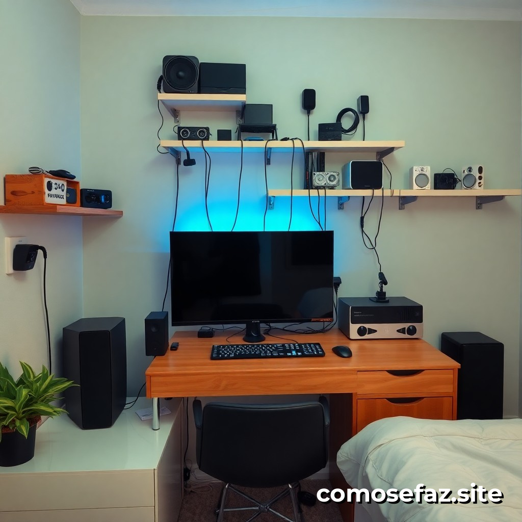 Creando un sistema de organización de cables y dispositivos electrónicos en mi habitación