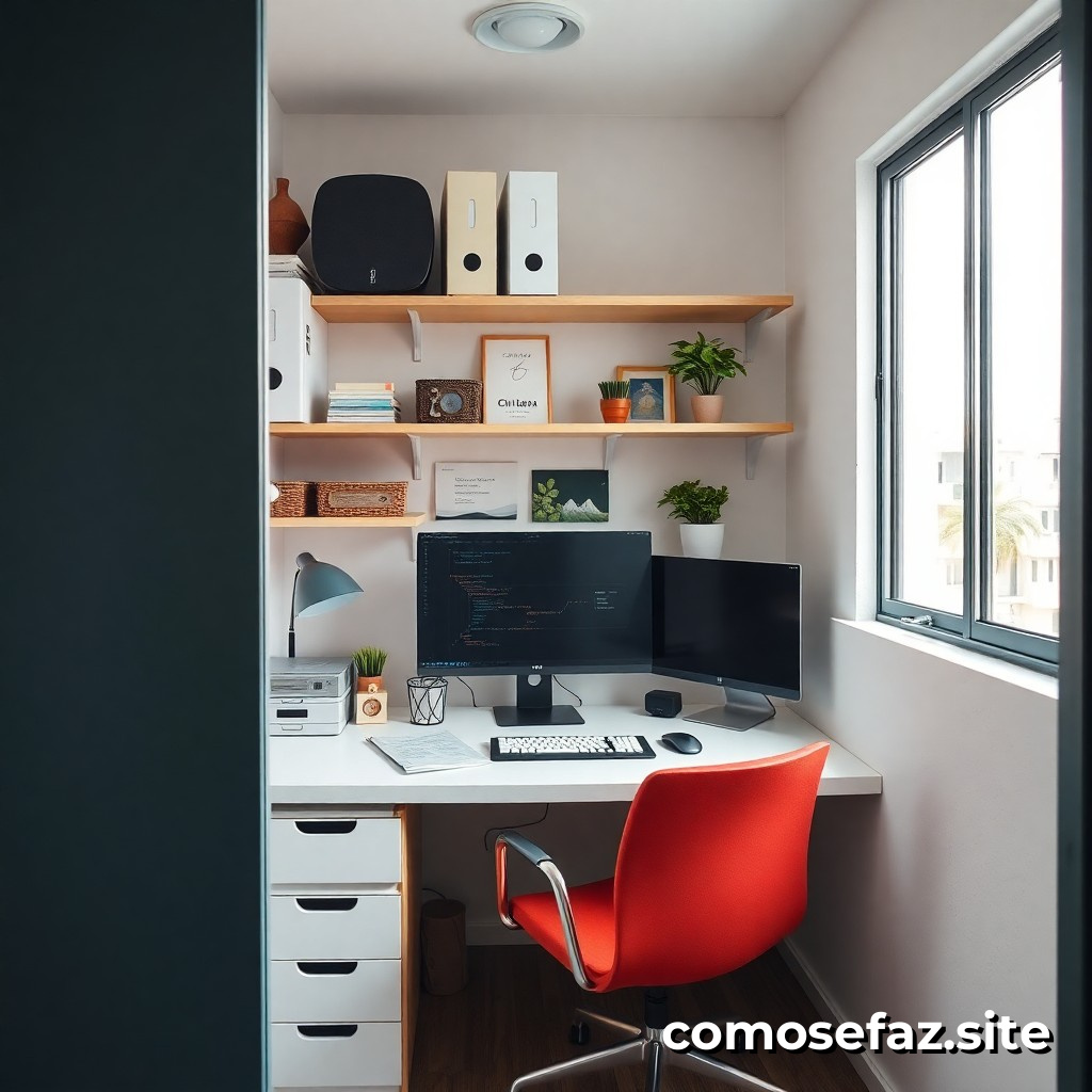 Criando um Espaço de Trabalho Organizado e Produtivo em um Quarto Pequeno