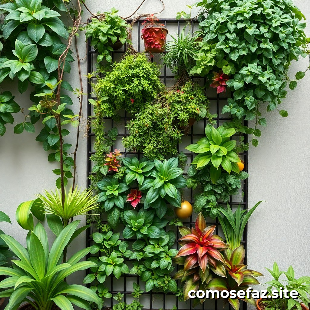 Criando um jardim vertical com plantas de baixo manutenção e fácil cuidado