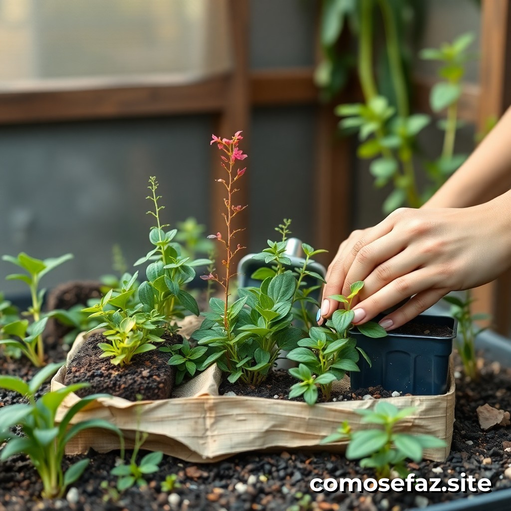 Criando um terrário de miniatura com plantas e materiais reciclados para purificar o ar