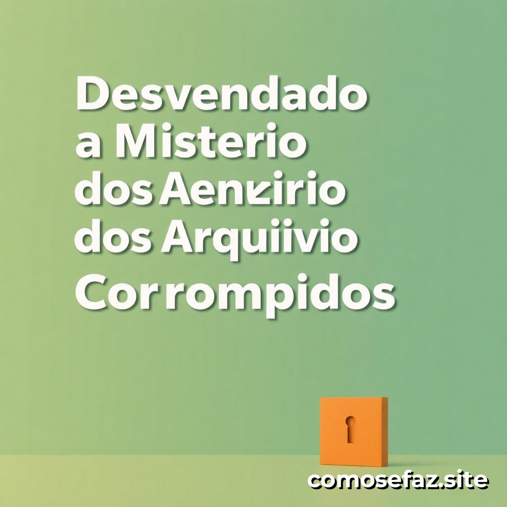 Desvendando o Mistério dos Arquivos Corrompidos: Como Recuperar Dados Perdidos
