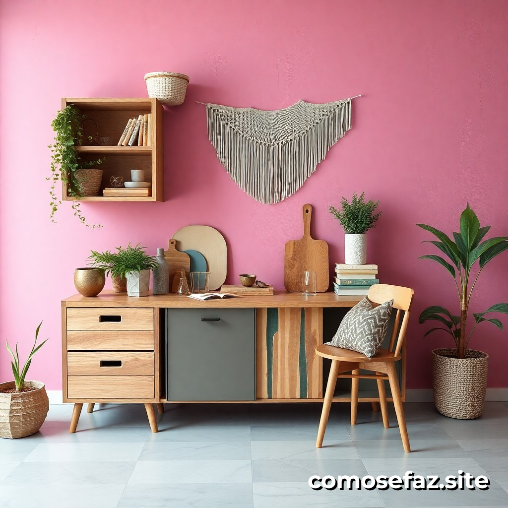 Fazendo um móvel de decoração com materiais reciclados