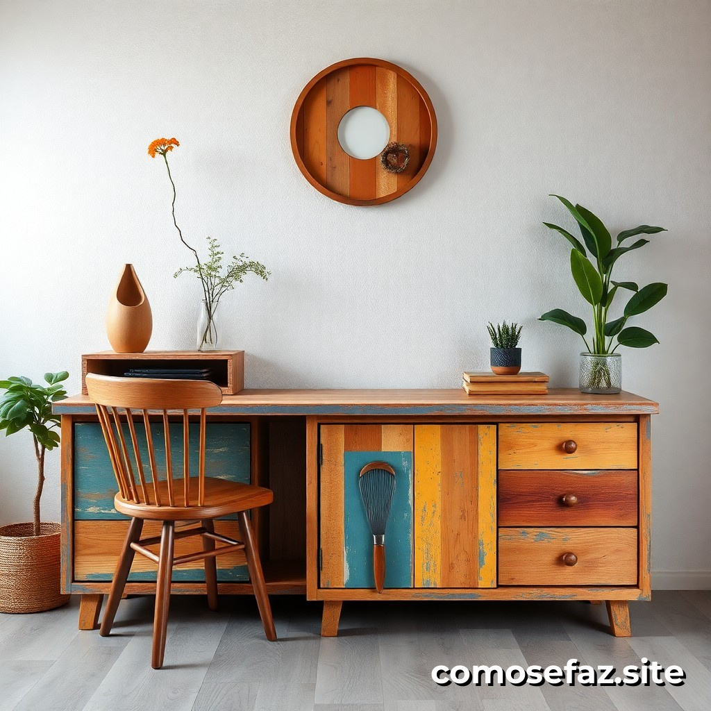 Haciendo un mueble de decoración con materiales reciclados y pintura creativa