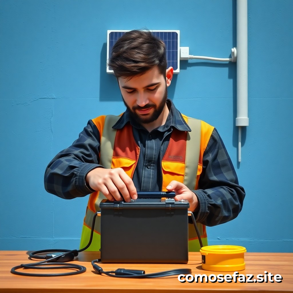 Instalando um sistema de carregamento de bateria para dispositivos móveis com painéis solares