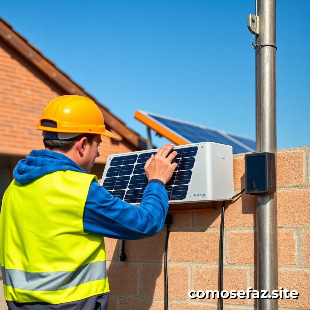 Instalando um sistema de carregamento de baterias solares para dispositivos móveis