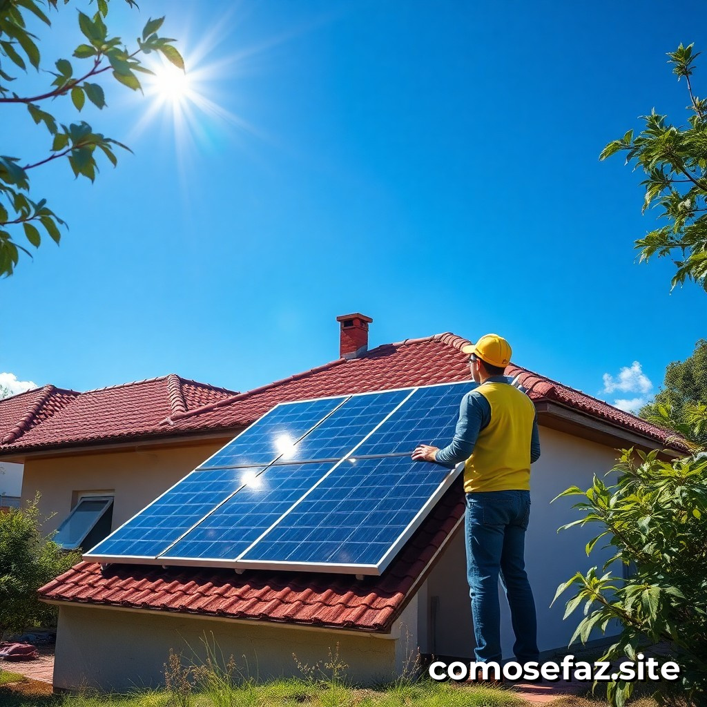 Instalando um sistema de energia solar em minha casa para reduzir a dependência de energia elétrica