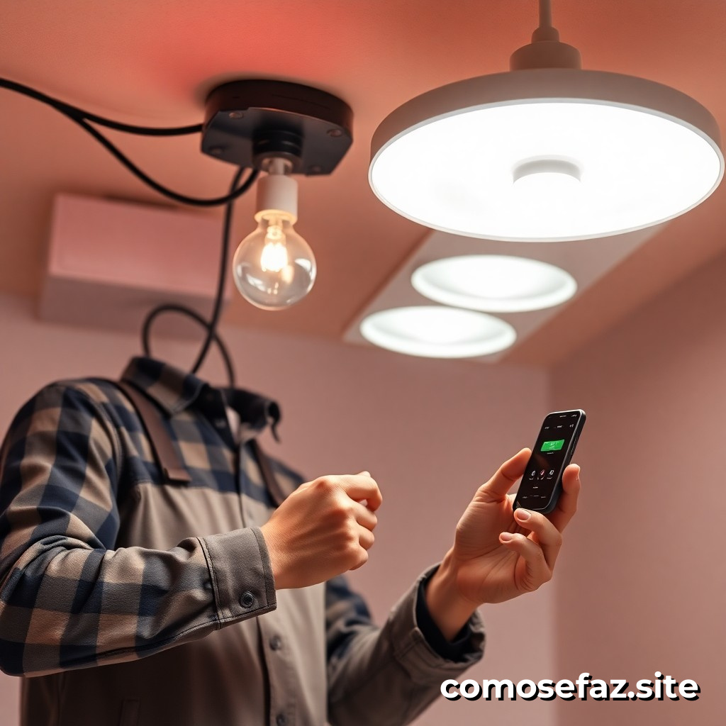 Instalando um sistema de iluminação inteligente com controle remoto para economizar energia