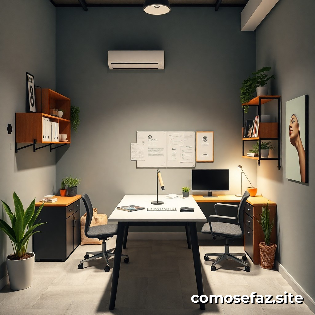 Organización de un espacio de trabajo eficiente y productivo en un ambiente pequeño