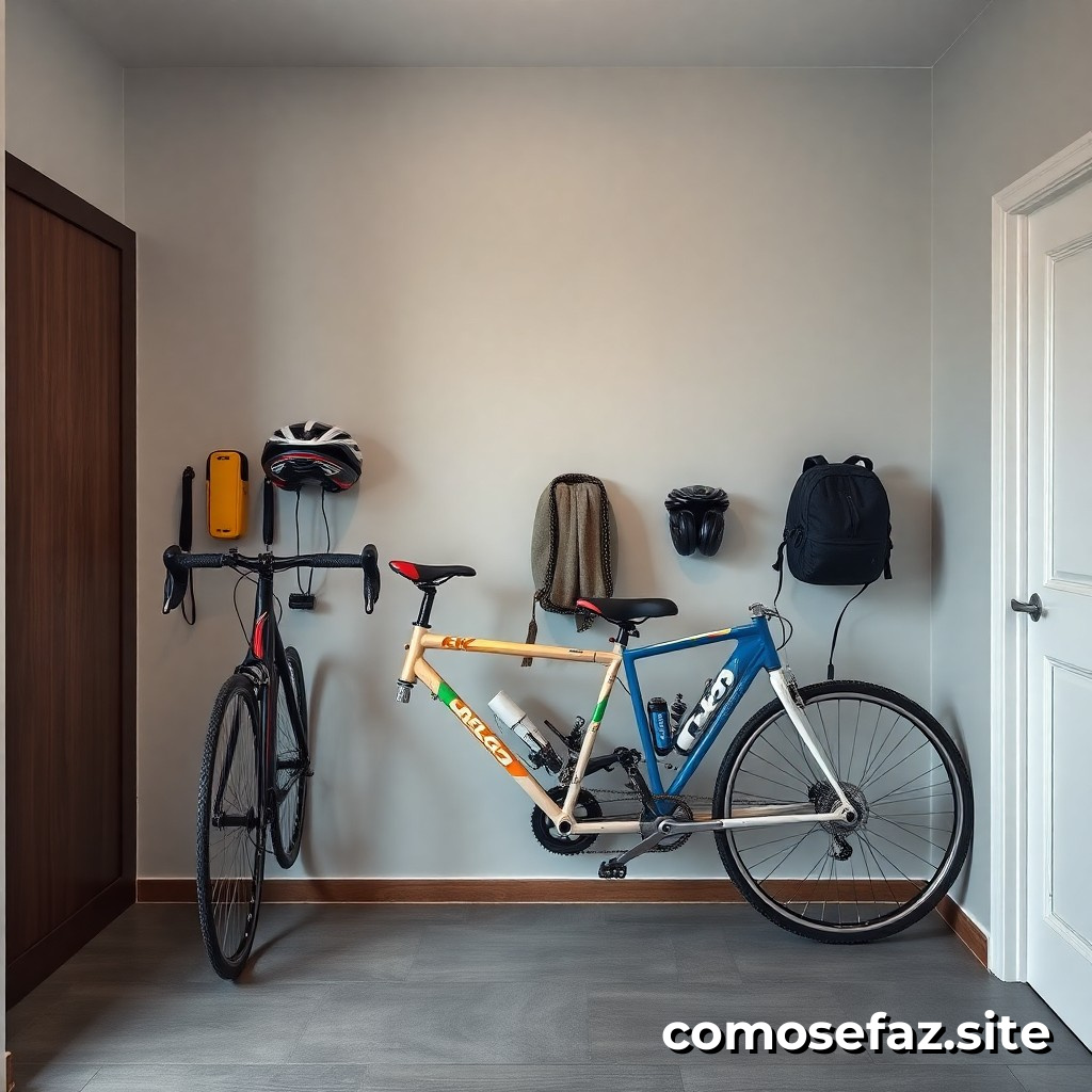 Organizando um espaço de armazenamento para bicicletas e equipamentos esportivos em casa