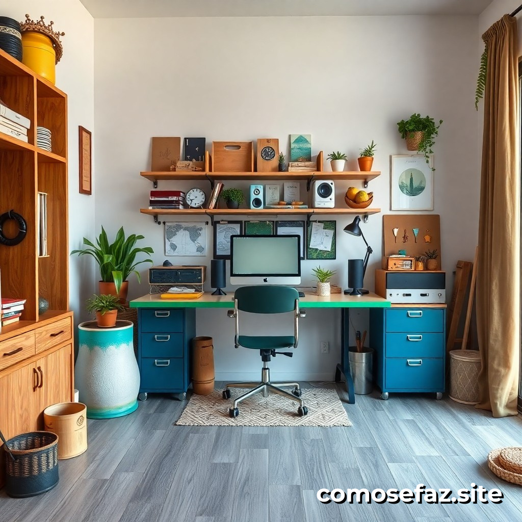 Organizando um Espaço de Trabalho Criativo e Produtivo em Casa com Materiais Reciclados