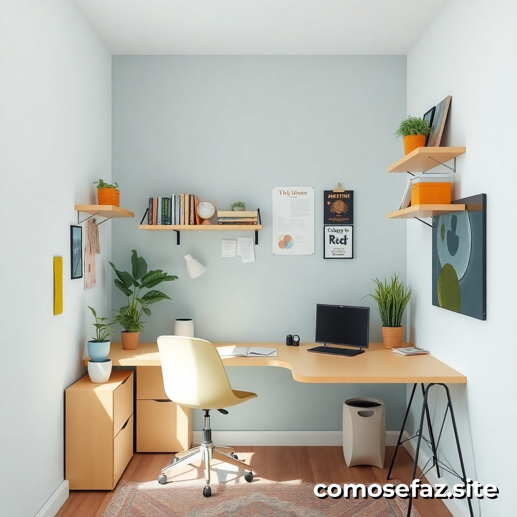 Organizando um Espaço de Trabalho Criativo e Produtivo em um Quarto Pequeno