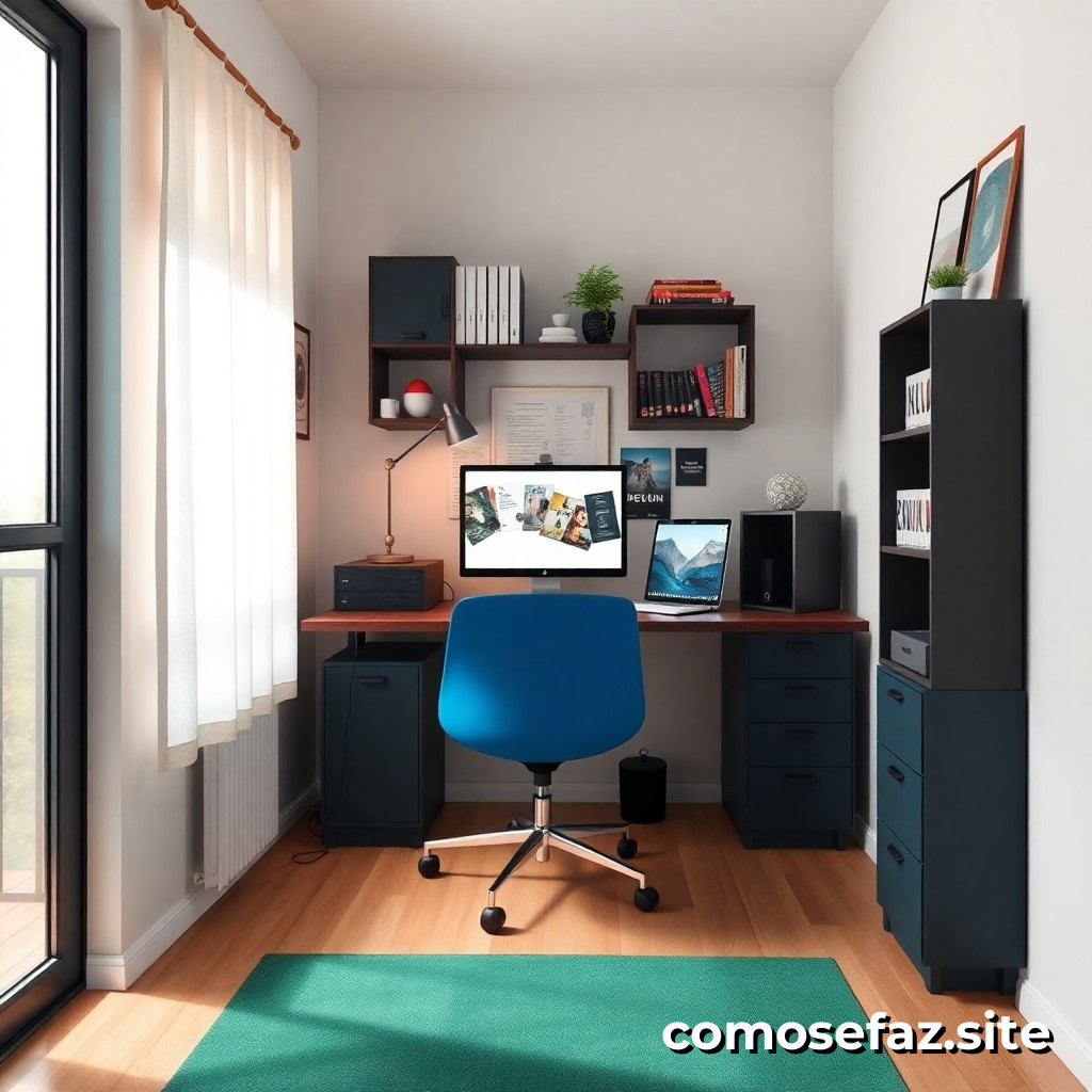 Organizando um Espaço de Trabalho Criativo em um Quarto Pequeno