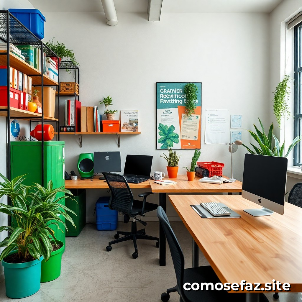 Organizando um Espaço de Trabalho Eficiente e Criativo com Recursos Reciclados