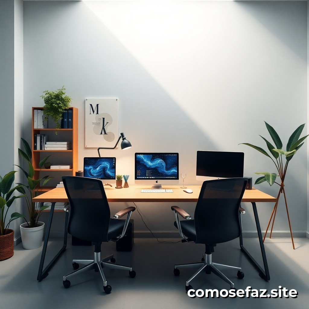 Organizando um espaço de trabalho eficiente para freelancers e trabalhadores remotos para aumentar a produtividade