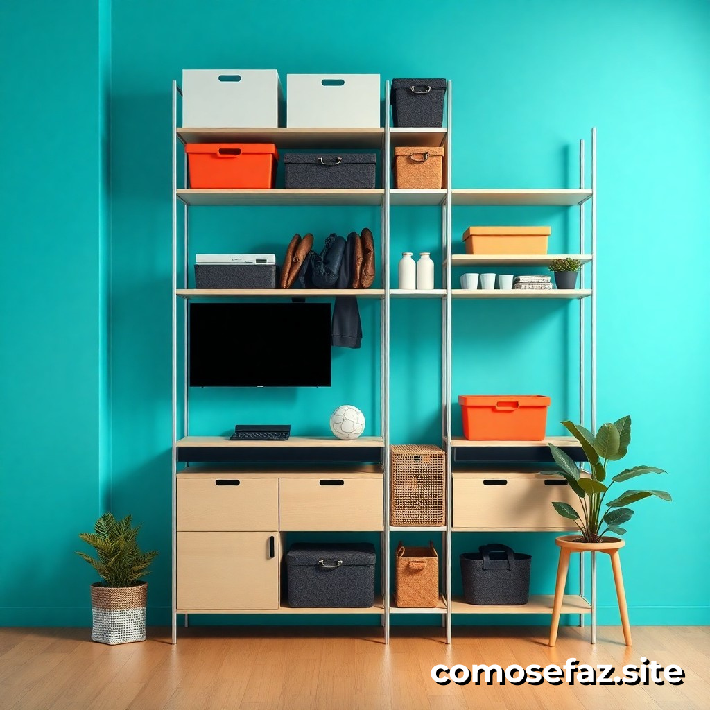 Organizando um sistema de armazenamento de objetos em casa para maximizar o espaço