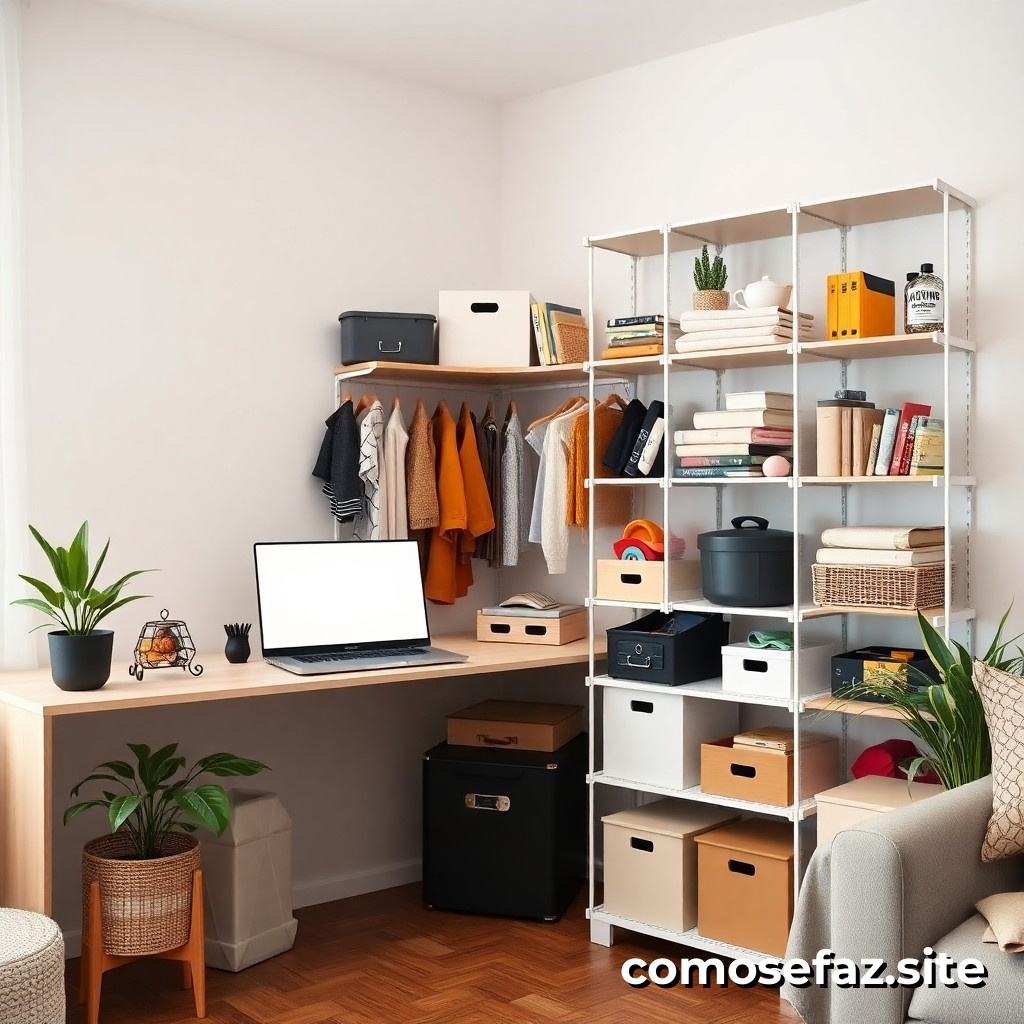 Organizando um sistema de armazenamento de objetos em minha casa para maximizar o espaço