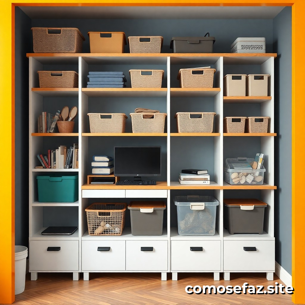 Organizando um sistema de armazenamento eficiente para reduzir o desperdício e economizar espaço em minha casa