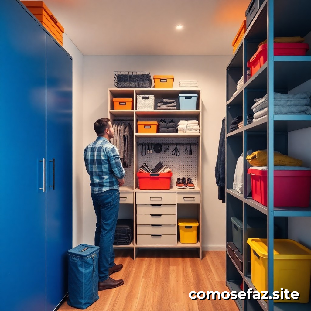 Organizando um sistema de armazenamento eficiente para uma mudança de casa