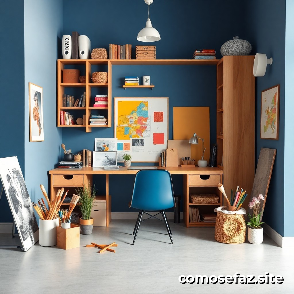 Organizando un espacio de trabajo creativo para proyectos de arte y manualidades