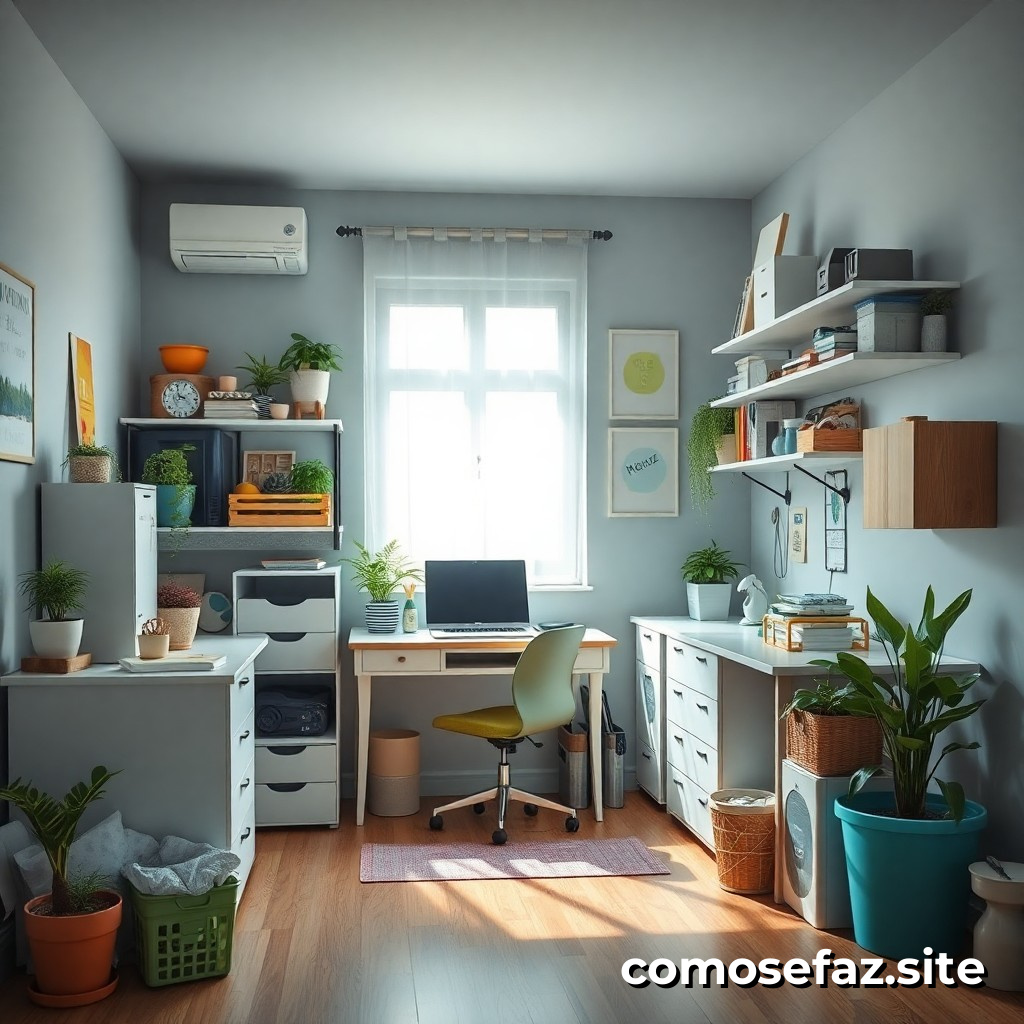 Organizando un espacio de trabajo eficiente en mi habitación utilizando materiales reciclados