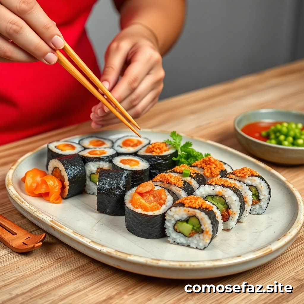 Preparación de un delicioso plato de sushi en casa sin experiencia previa