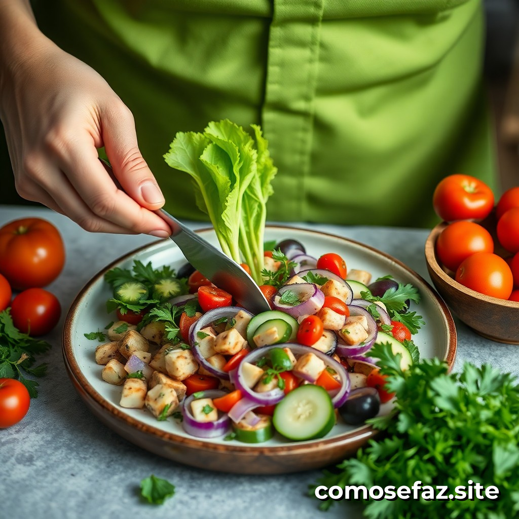 Preparación de un platillo de comida saludable y delicioso con verduras de temporada