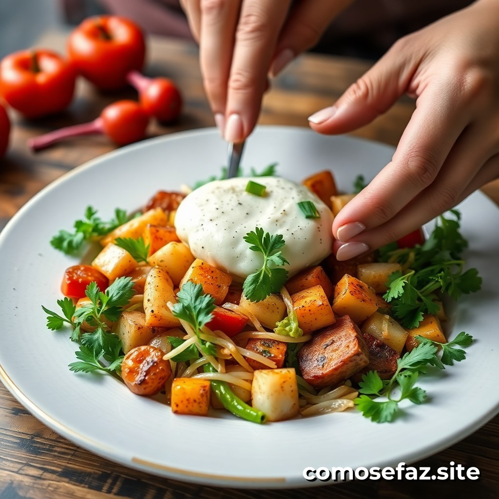 Preparación de un plato de comida saludable y deliciosa con ingredientes sostenibles y locales