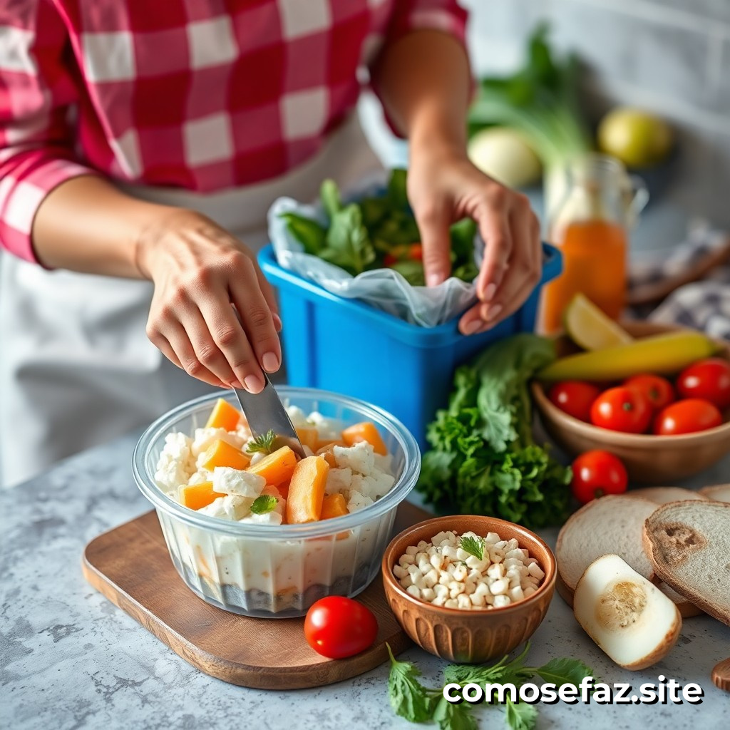 Preparando comidas congeladas saludables y económicas para la semana utilizando ingredientes locales y sostenibles