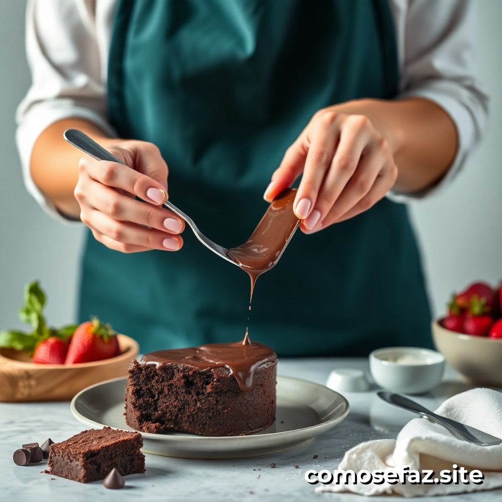 Preparando um bolo de chocolate caseiro sem gluten para pessoas com restrições alimentares