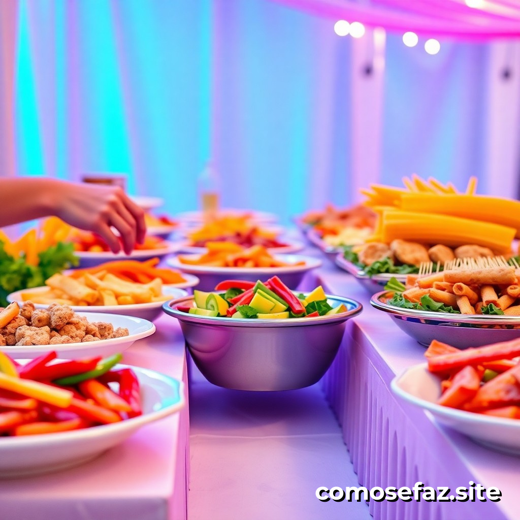 Preparando um buffet de festa sem estresse: dicas e truques para uma organização perfeita