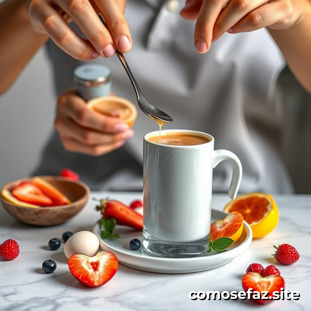 Preparando um café da manhã saudável e rápido com ovos e frutas frescas